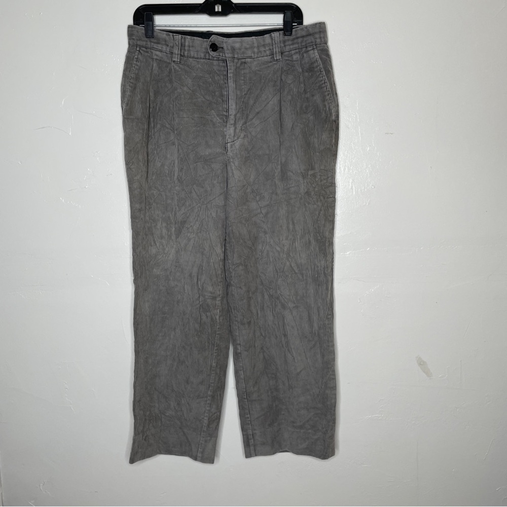 RETREAT MENS GRAY 90s CORDUROY HIGH WAIST REGULAR FIT PANTS SZ 32/26